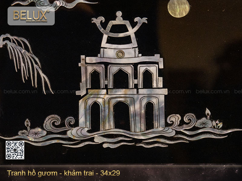Tranh hồ gươm khảm trai kt 34x29cm&nbsp;